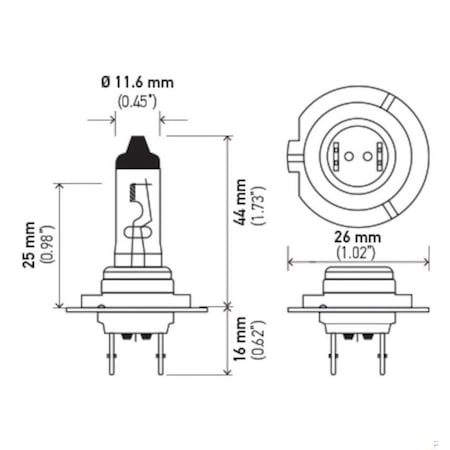Hella Bulb H7 24V 70W Px26D T4.625 Bulbs, H724V H724V